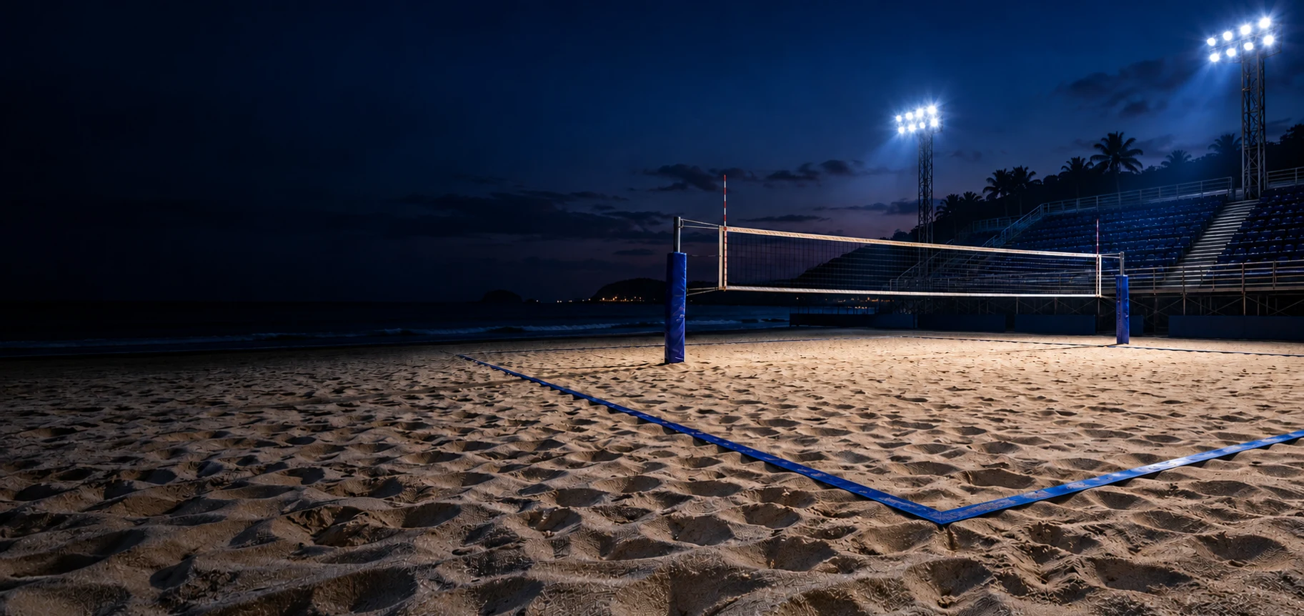 Beach Volleyball venue prepared for competition